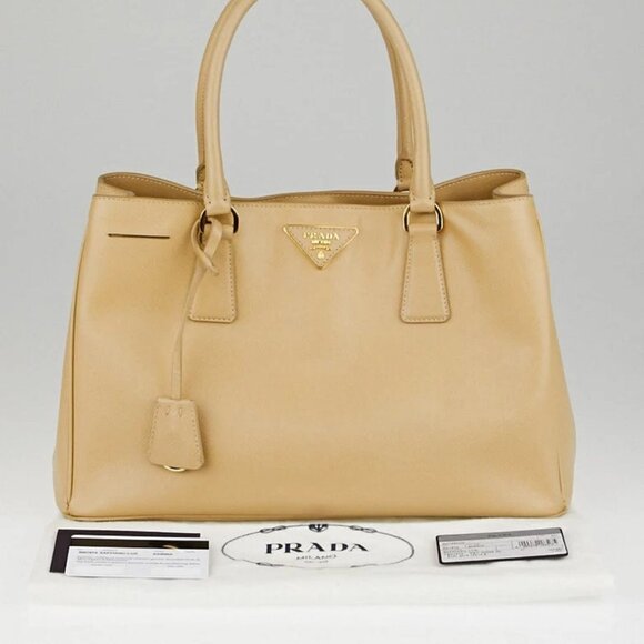 Prada Sabbia Saffiano Lux Leather Small Tote Bag BN1874 - Picture 11 of 11